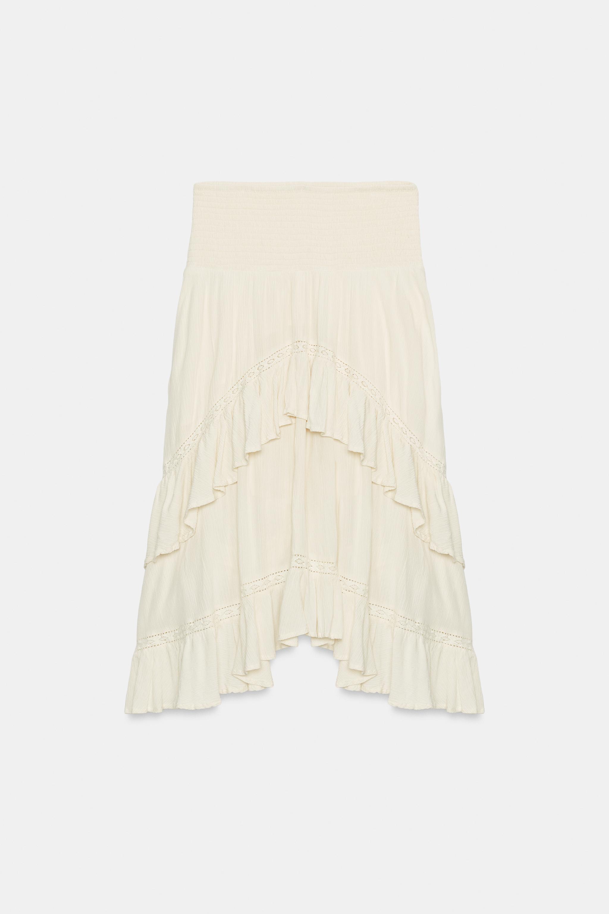 RUFFLED MIDI SKIRT